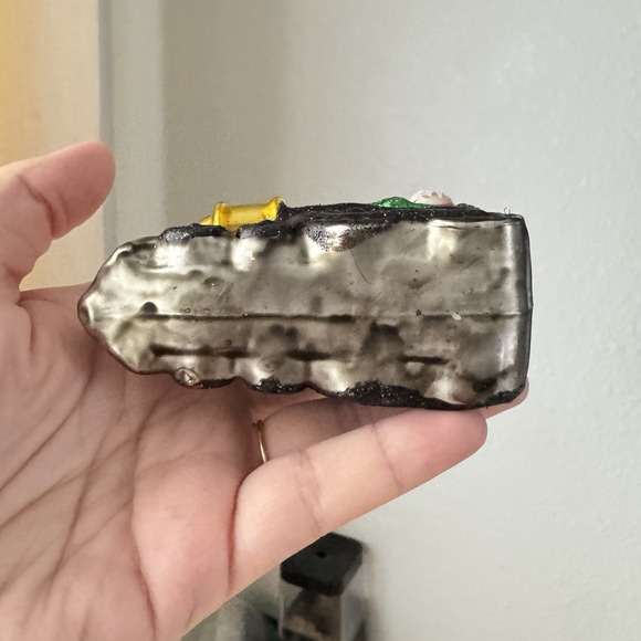 Hand Blown Glass Santa Claus Train Little Engine Ornament Glitter - Picture 6 of 8